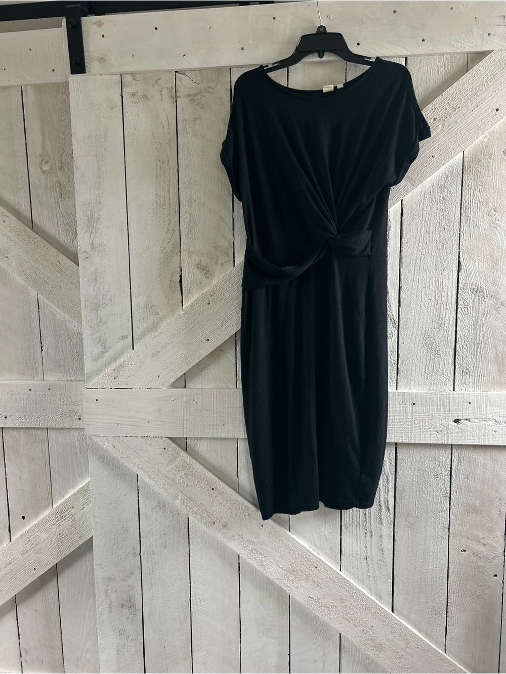 GAP Black Knot-Front Midi Dress